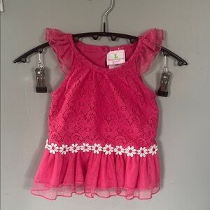 Charming Pink Lace Kids Blouse 12 Months